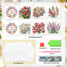 Load image into Gallery viewer, 6pcs DIY Diamond Art Greeting Cards 5D Rhinestone Arts Greetings Birthday Card

