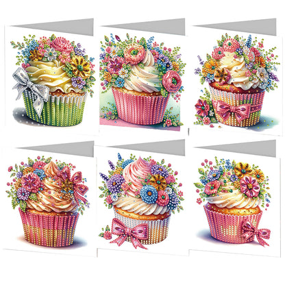6pcs DIY Diamond Art Greeting Cards 5D Rhinestone Arts Greetings Birthday Card
