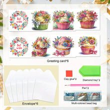 Load image into Gallery viewer, 6pcs DIY Diamond Art Greeting Cards 5D Rhinestone Arts Greetings Birthday Card
