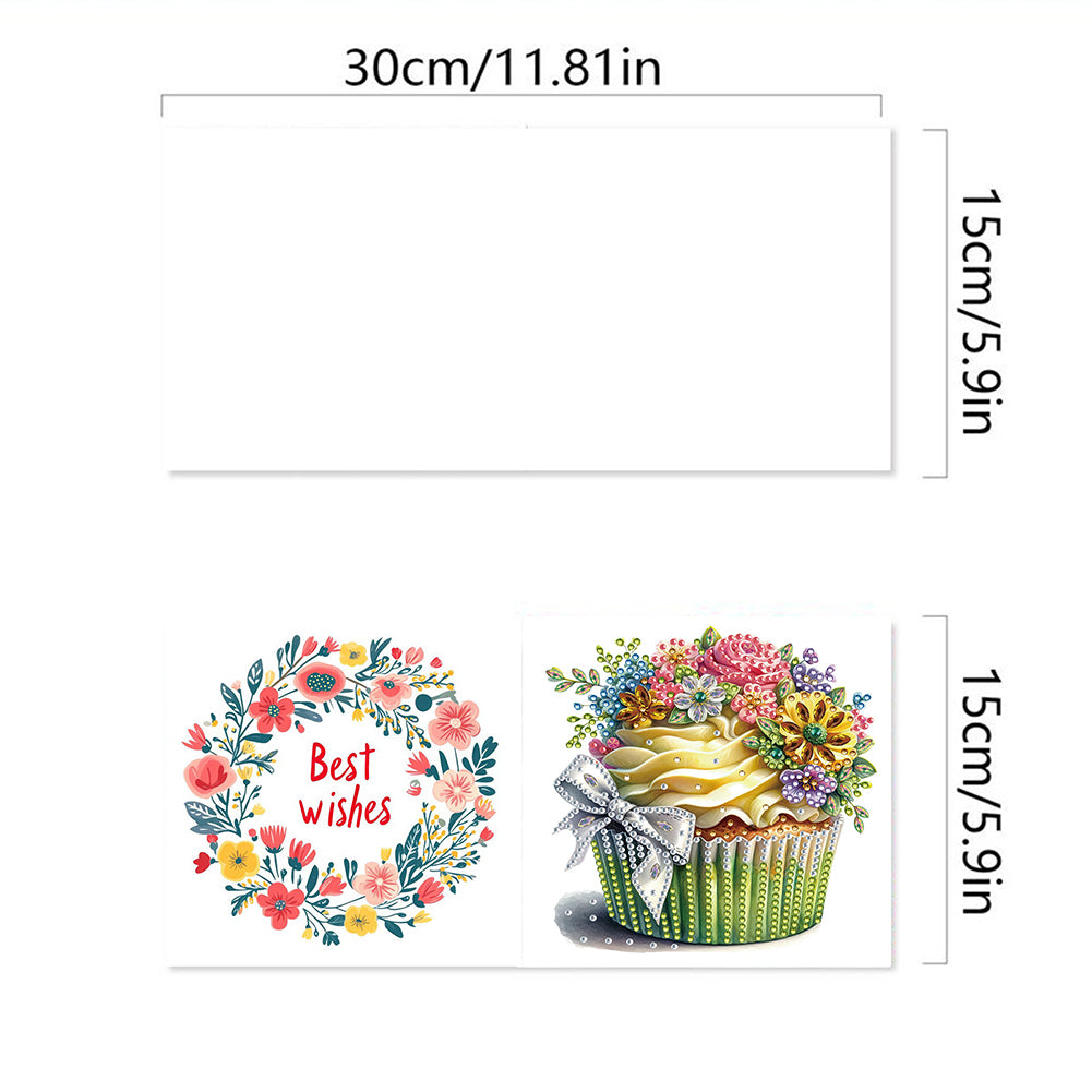 6pcs DIY Diamond Art Greeting Cards 5D Rhinestone Arts Greetings Birthday Card
