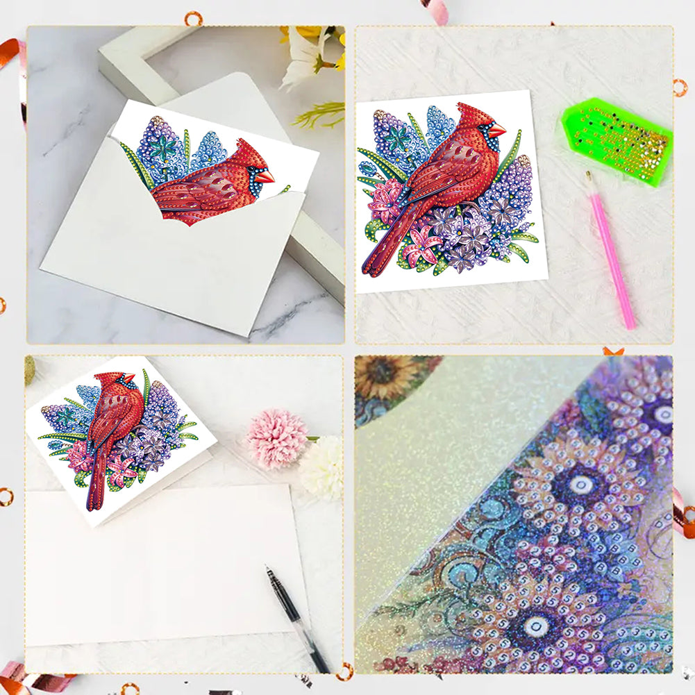 6pcs DIY Diamond Art Greeting Cards 5D Rhinestone Arts Greetings Birthday Card