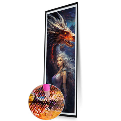 Diamond Painting - Full Round - Dragon And Girl (30*90CM)
