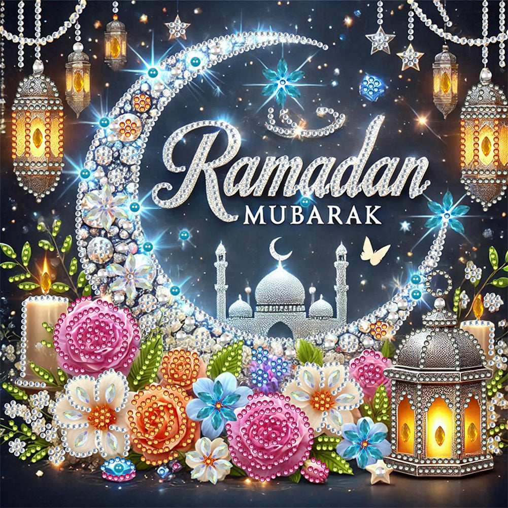 Diamond Painting - Partial Special Shaped - Ramadan Flower Castle (30*30CM)
