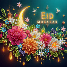 Load image into Gallery viewer, Diamond Painting - Partial Special Shaped - Ramadan Flower Crescent Moon (30*30CM)
