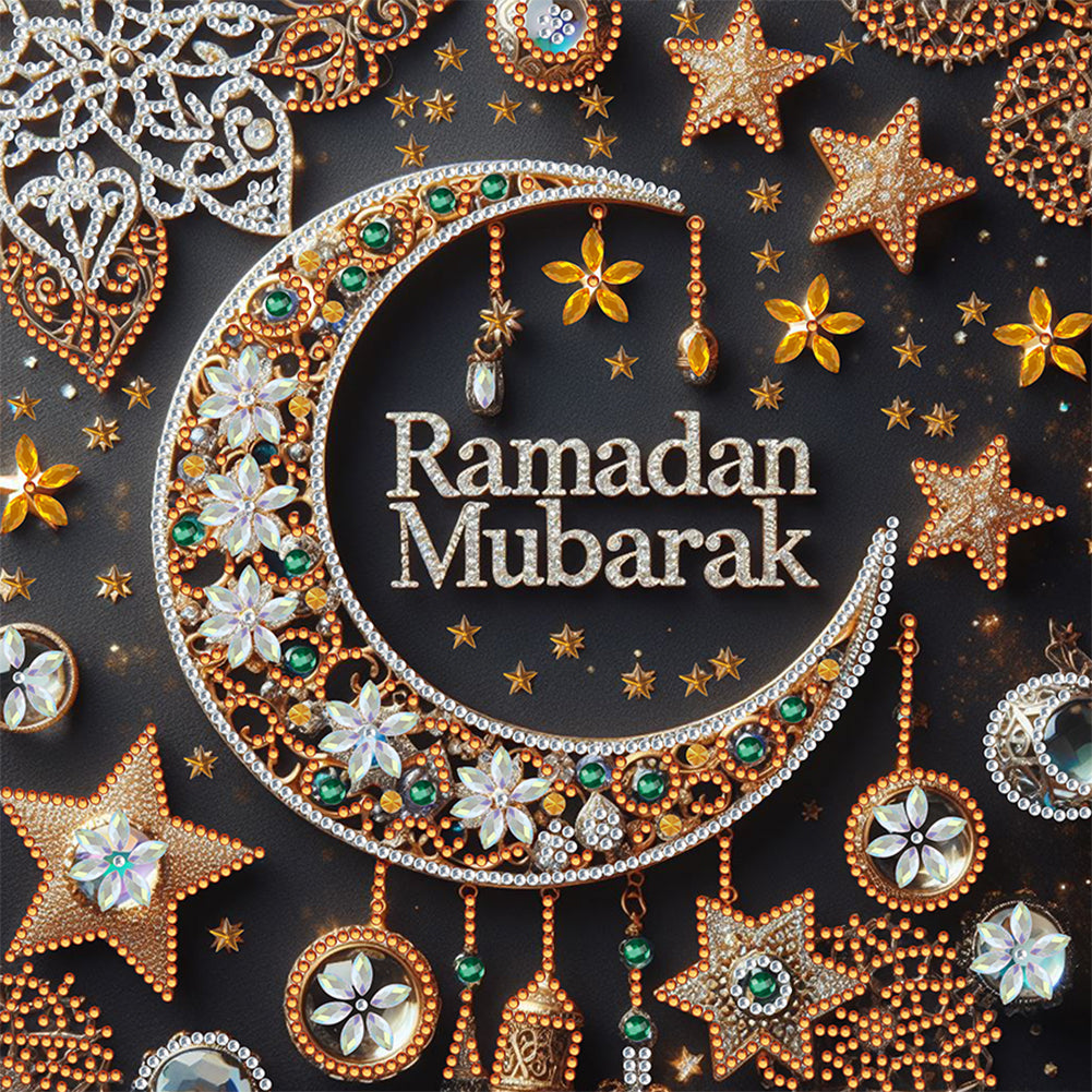 Diamond Painting - Partial Special Shaped - Ramadan Crescent Moon Stars (30*30CM)