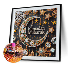 Load image into Gallery viewer, Diamond Painting - Partial Special Shaped - Ramadan Crescent Moon Stars (30*30CM)
