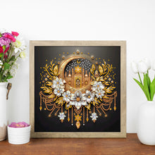 Load image into Gallery viewer, Diamond Painting - Partial Special Shaped - Flower Crescent Moon (30*30CM)
