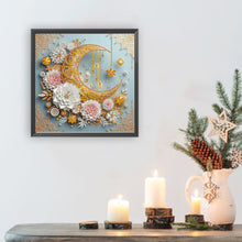 Load image into Gallery viewer, Diamond Painting - Partial Special Shaped - Flower Crescent Moon (30*30CM)
