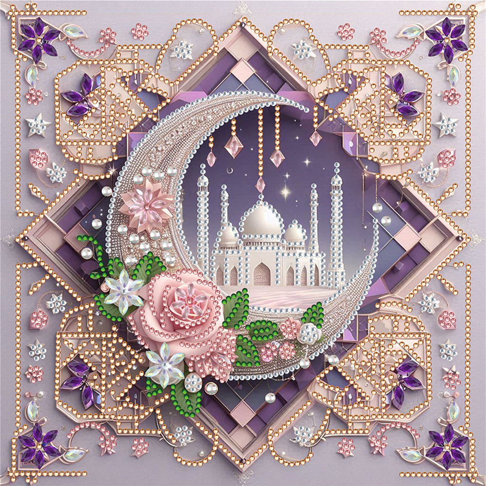 Diamond Painting - Partial Special Shaped - Framed Painting Crescent Moon (30*30CM)