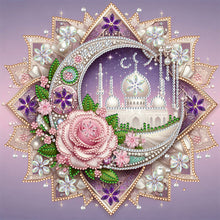 Load image into Gallery viewer, Diamond Painting - Partial Special Shaped - Crescent Moon In Flowers (30*30CM)
