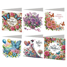 Load image into Gallery viewer, 6pcs DIY Diamond Art Greeting Cards 5D Rhinestone Arts Greetings Birthday Card

