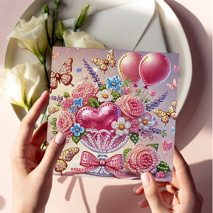 6pcs DIY Diamond Art Greeting Cards 5D Rhinestone Arts Greetings Birthday Card