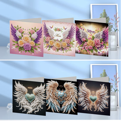 6Pcs 5D DIY Diamond Painting Greeting Card with Envelope Gift for Mothers Day