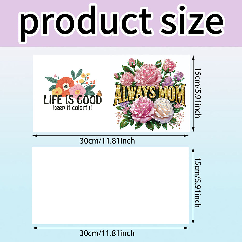 6Pcs 5D DIY Diamond Painting Greeting Card with Envelope Gift for Mothers Day