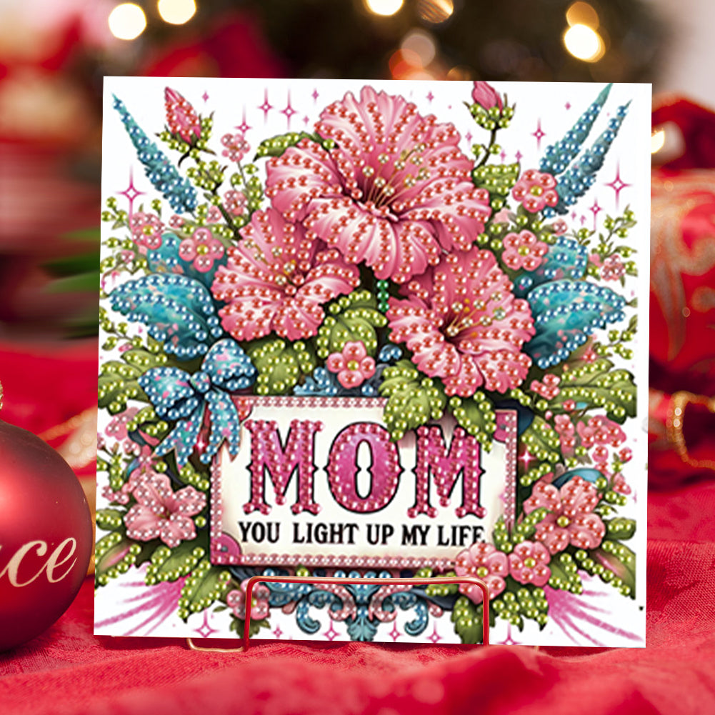 6Pcs 5D DIY Diamond Painting Greeting Card with Envelope Gift for Mothers Day
