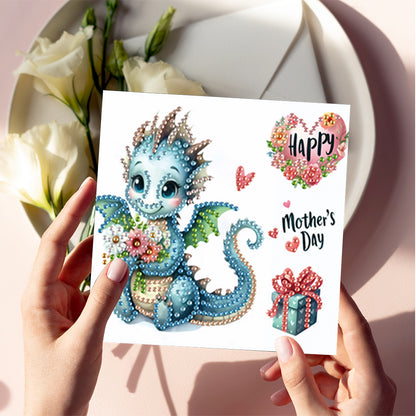 6Pcs 5D DIY Diamond Painting Greeting Card with Envelope Gift for Mothers Day