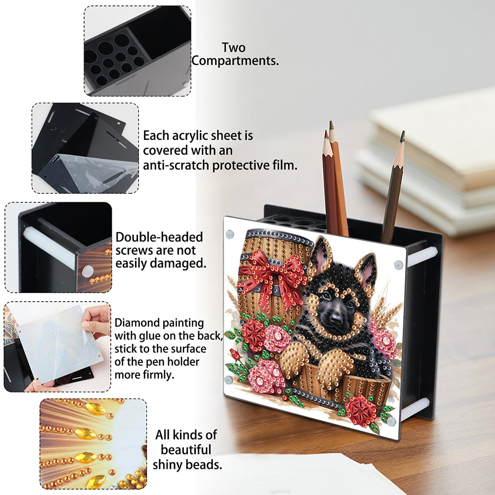 Acrylic Special Shape Diamond Painting Pencil Holder Desktop Ornaments Organizer