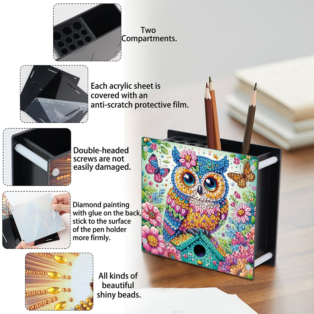 Acrylic Special Shape Diamond Painting Pencil Holder Desktop Ornaments Organizer