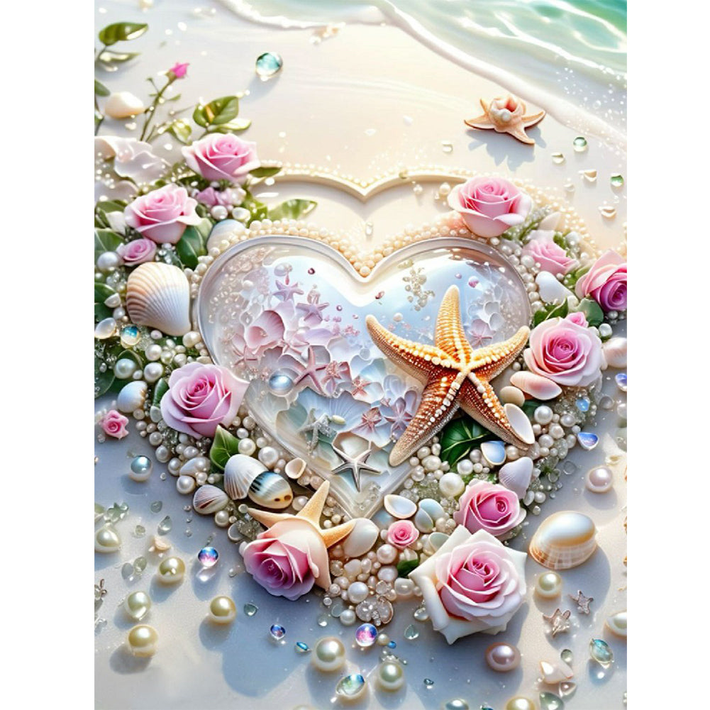 Diamond Painting - Full Round - Rose Starfish Heart (30*40CM)