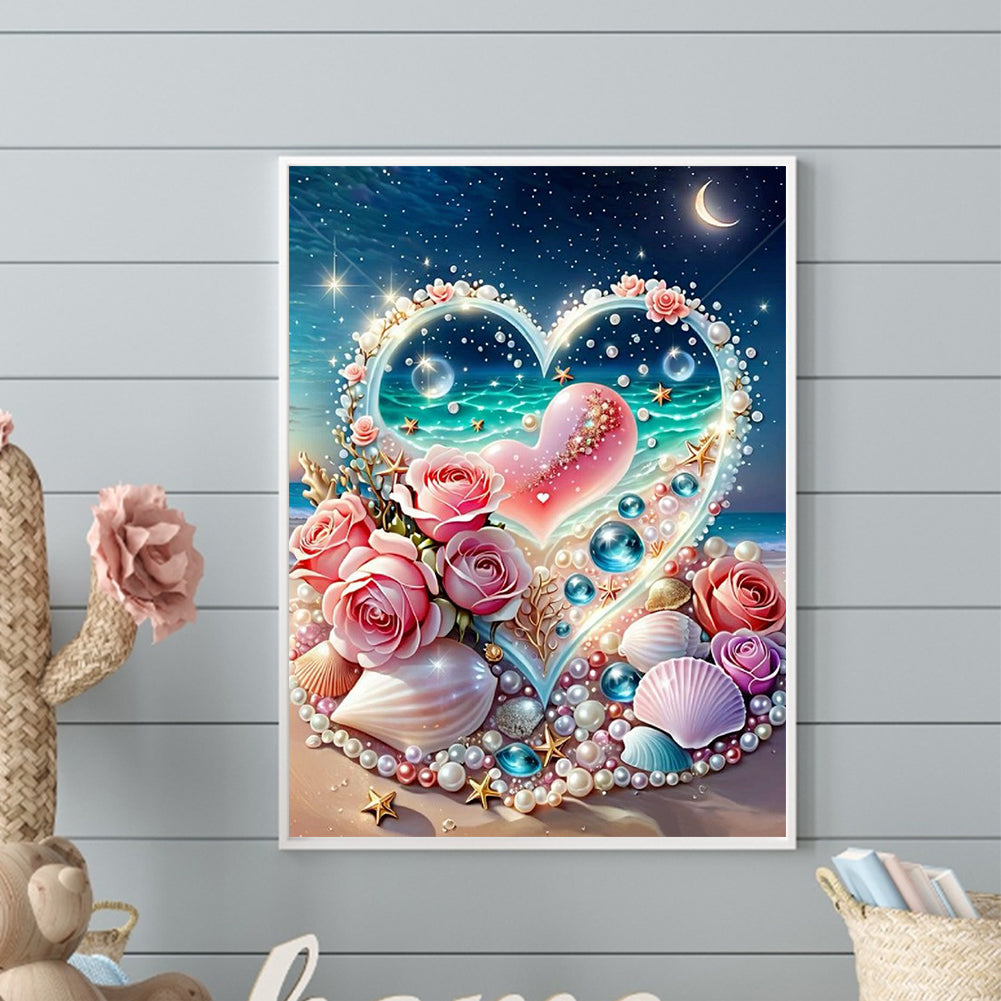 Diamond Painting - Full Round - Rose Pearl Heart (30*40CM)