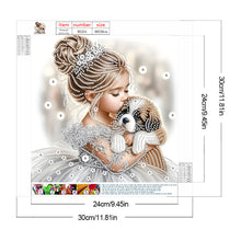 Load image into Gallery viewer, Diamond Painting - Partial Special Shaped - Girl Puppy (30*30CM)
