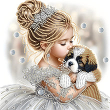 Load image into Gallery viewer, Diamond Painting - Partial Special Shaped - Girl Puppy (30*30CM)
