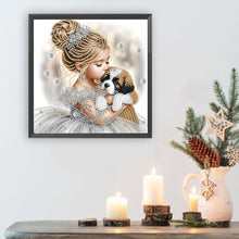 Load image into Gallery viewer, Diamond Painting - Partial Special Shaped - Girl Puppy (30*30CM)
