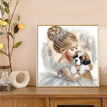 Load image into Gallery viewer, Diamond Painting - Partial Special Shaped - Girl Puppy (30*30CM)
