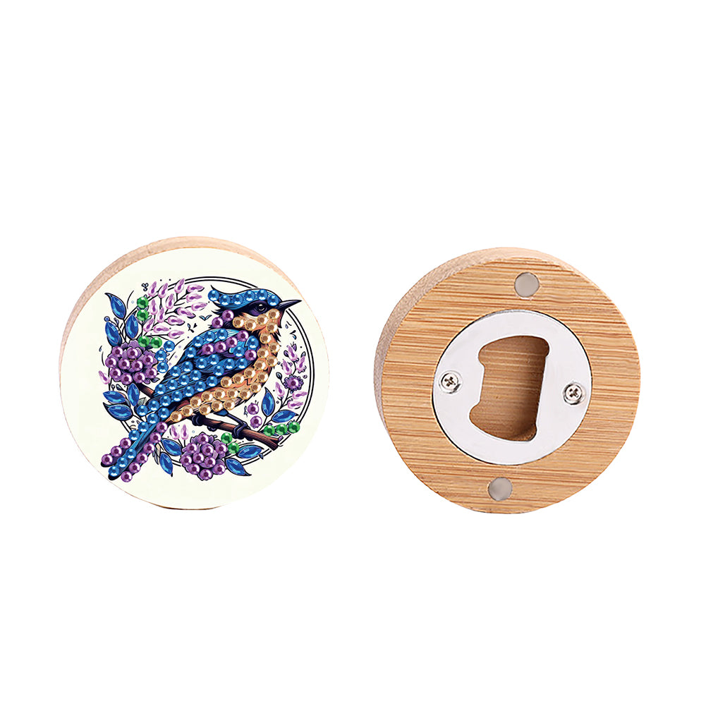 Wooden PET Animals 5D DIY Diamond Art Magnets Bottle Opener Crafts for Beginners