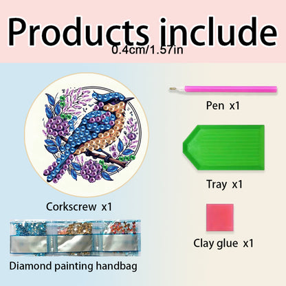 Wooden PET Animals 5D DIY Diamond Art Magnets Bottle Opener Crafts for Beginners