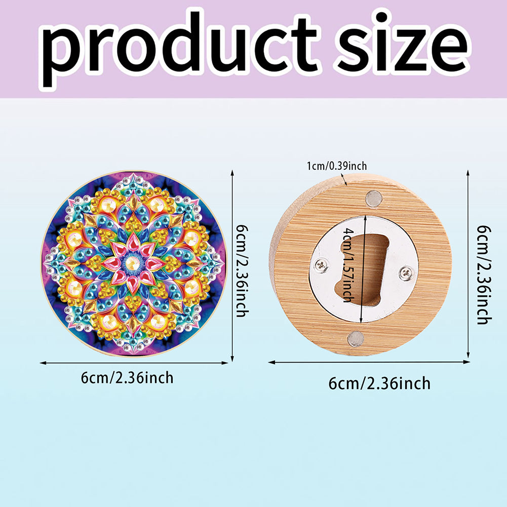Wooden PET Animals 5D DIY Diamond Art Magnets Bottle Opener Crafts for Beginners