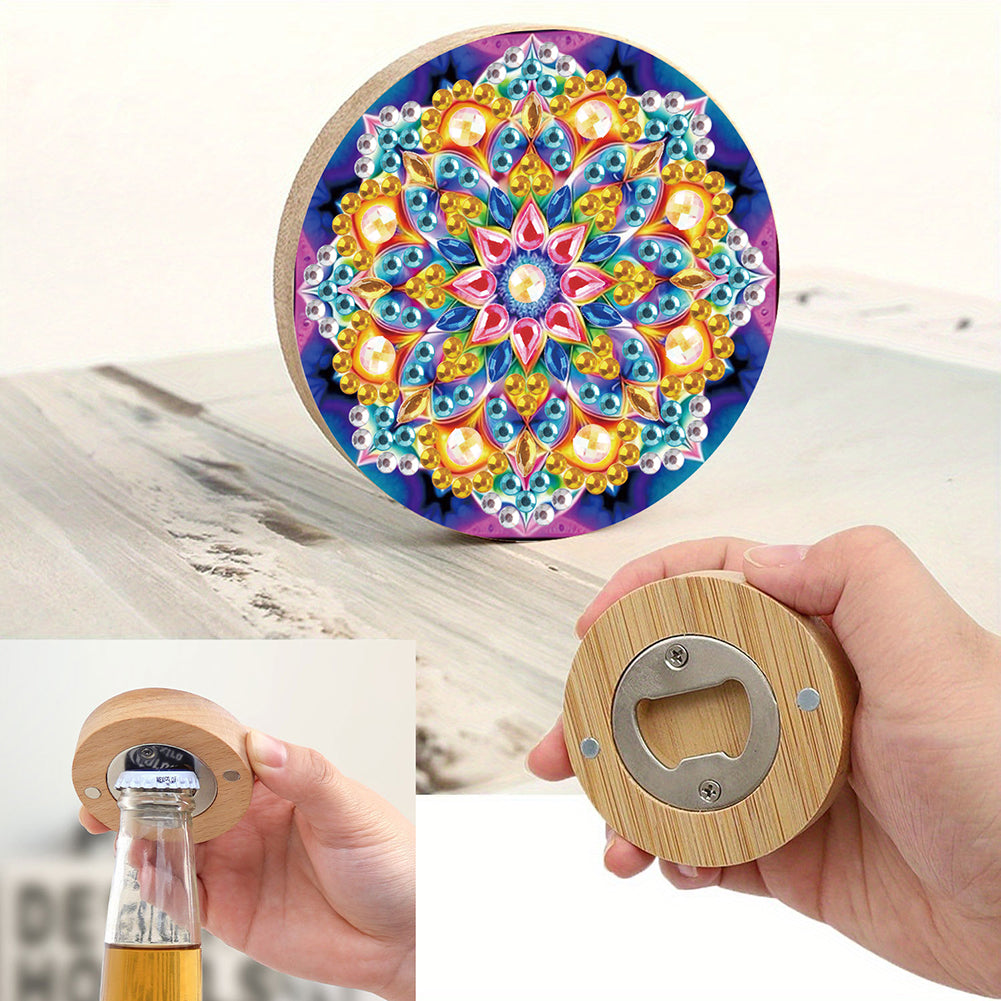 Wooden PET Animals 5D DIY Diamond Art Magnets Bottle Opener Crafts for Beginners