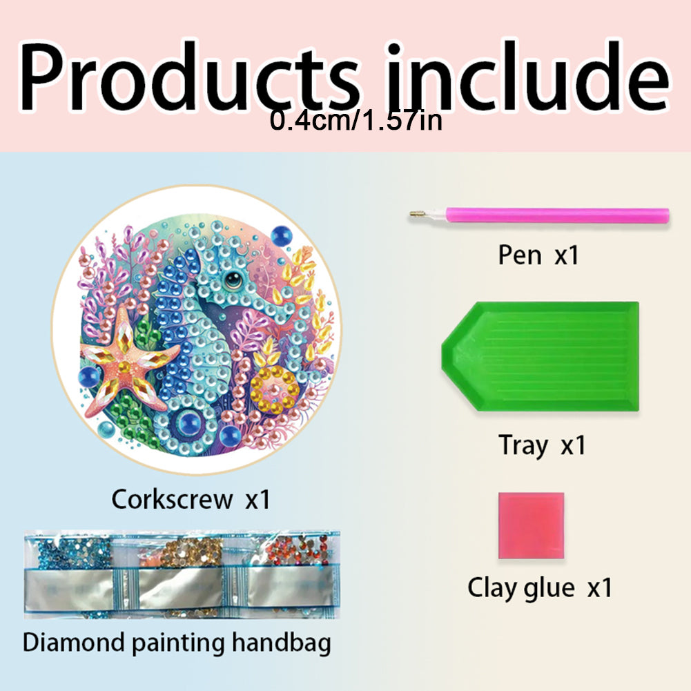 Wooden PET Animals 5D DIY Diamond Art Magnets Bottle Opener Crafts for Beginners