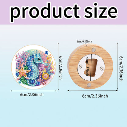 Wooden PET Animals 5D DIY Diamond Art Magnets Bottle Opener Crafts for Beginners