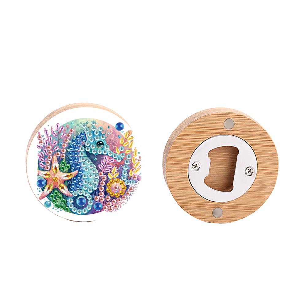 Wooden PET Animals 5D DIY Diamond Art Magnets Bottle Opener Crafts for Beginners