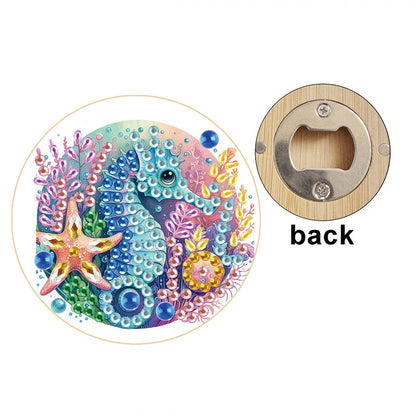 Wooden PET Animals 5D DIY Diamond Art Magnets Bottle Opener Crafts for Beginners