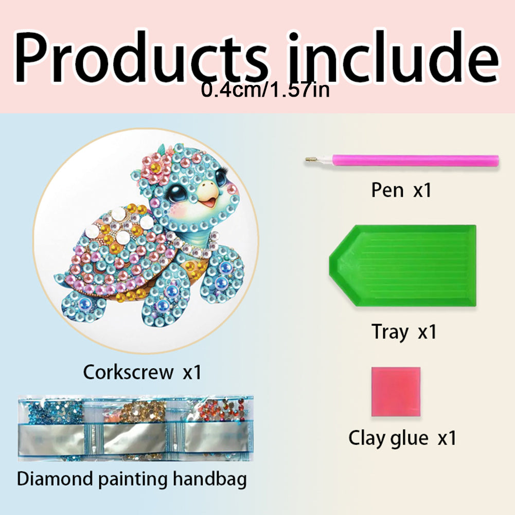 Wooden PET Animals 5D DIY Diamond Art Magnets Bottle Opener Crafts for Beginners