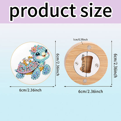 Wooden PET Animals 5D DIY Diamond Art Magnets Bottle Opener Crafts for Beginners