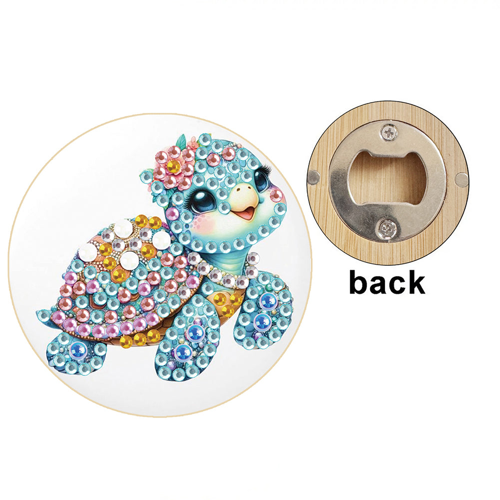 Wooden PET Animals 5D DIY Diamond Art Magnets Bottle Opener Crafts for Beginners