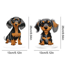 Load image into Gallery viewer, 2Pcs Acrylic Special Shaped Cute Dachshund Desktop Diamond Art Kits for Beginner
