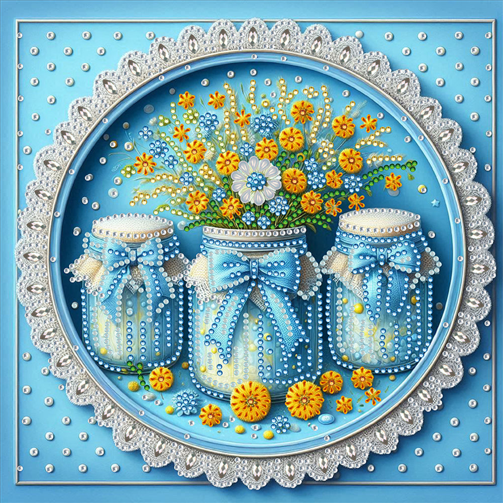 Diamond Painting - Partial Special Shaped - Flowers In A Vase (30*30CM)