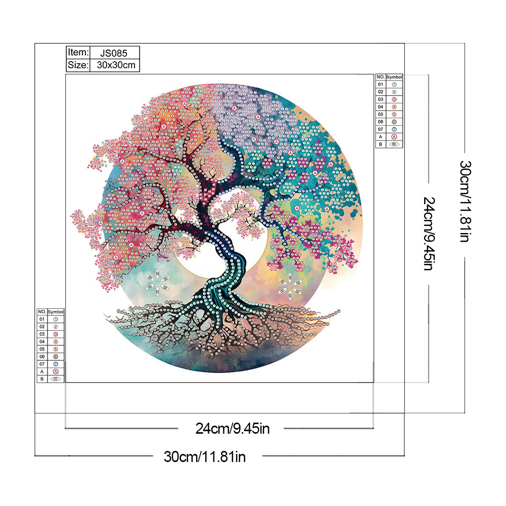 Diamond Painting - Partial Special Shaped - Flower Tree (30*30CM)