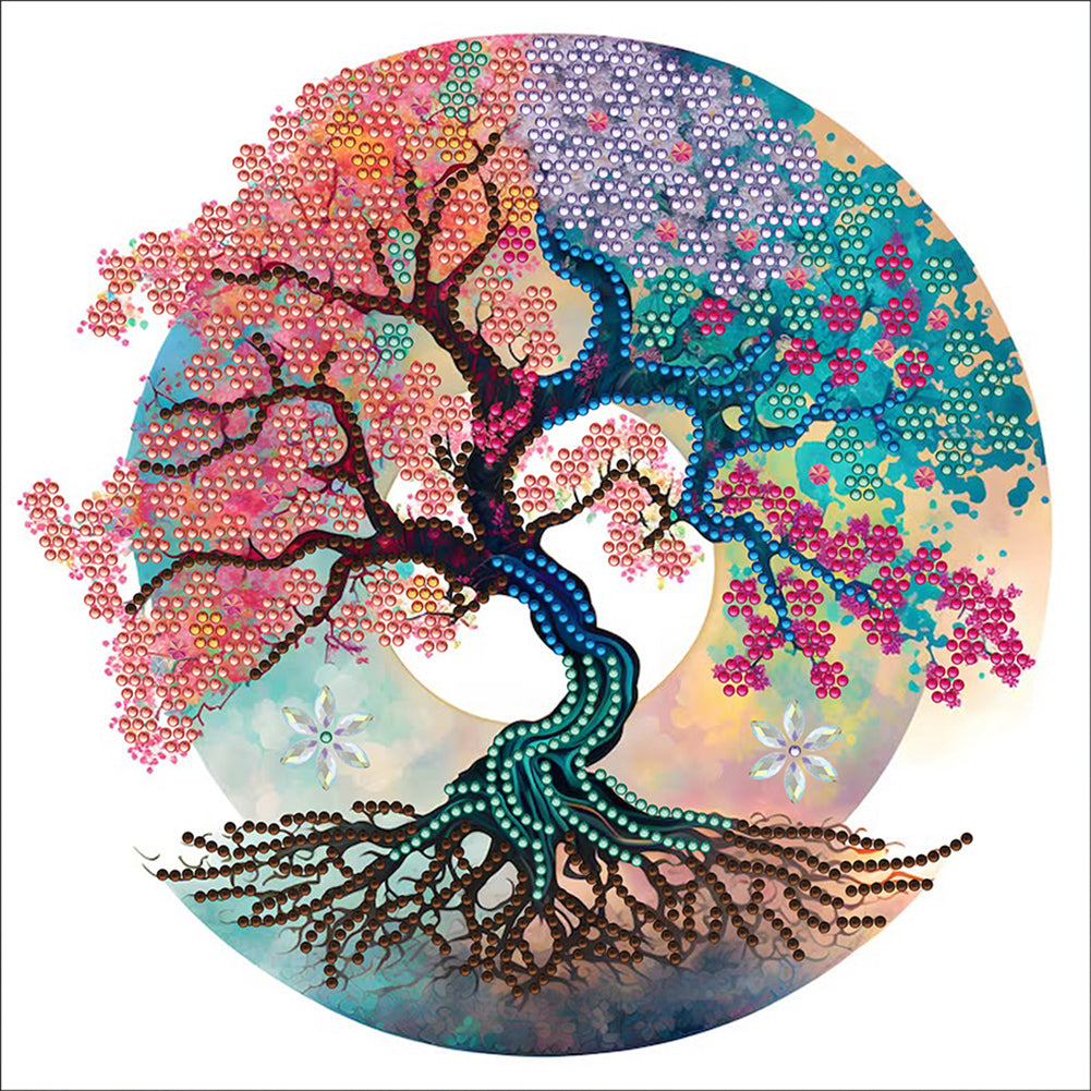 Diamond Painting - Partial Special Shaped - Flower Tree (30*30CM)