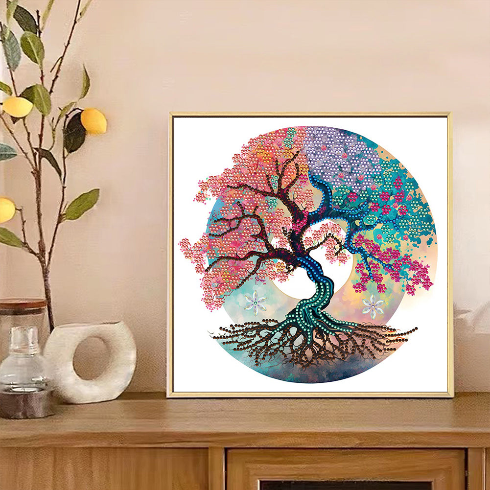Diamond Painting - Partial Special Shaped - Flower Tree (30*30CM)