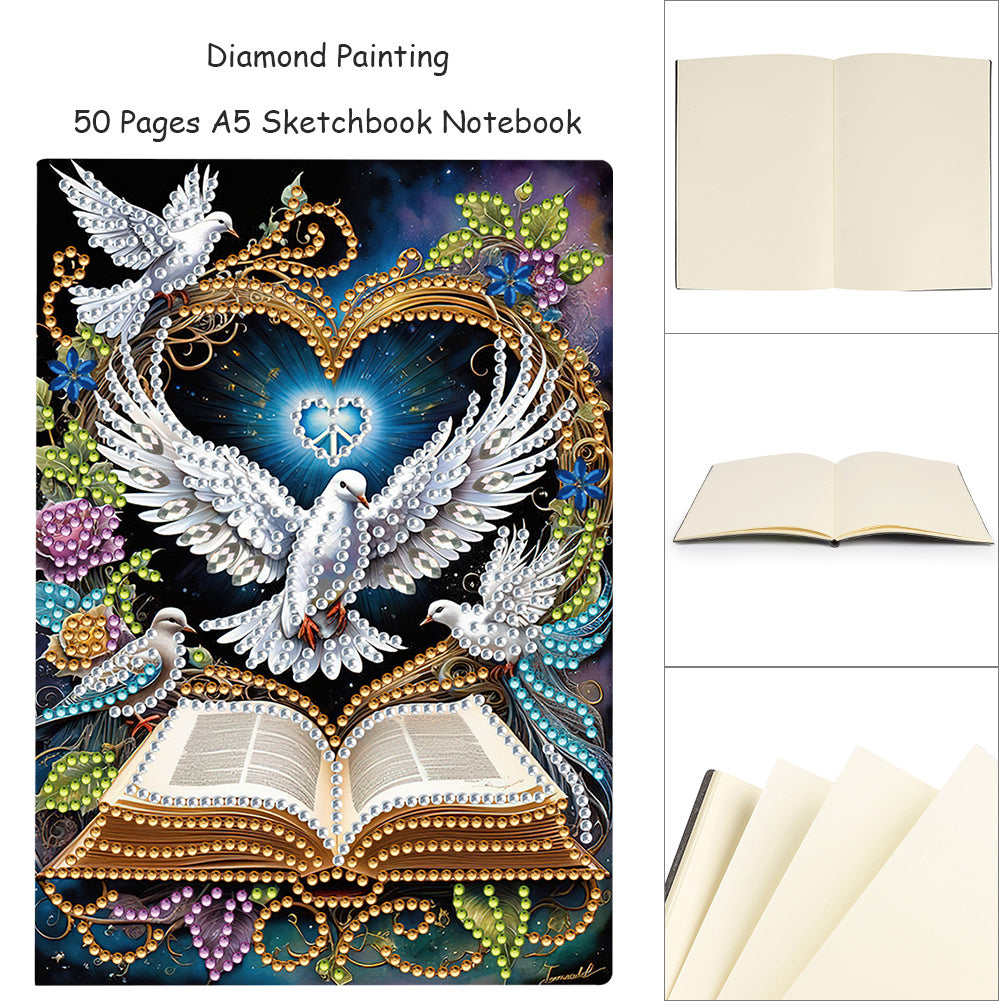 50 Pages A5 Special Shaped 5D Diamond Drawing Book Art Birthdays Gifts for Teens