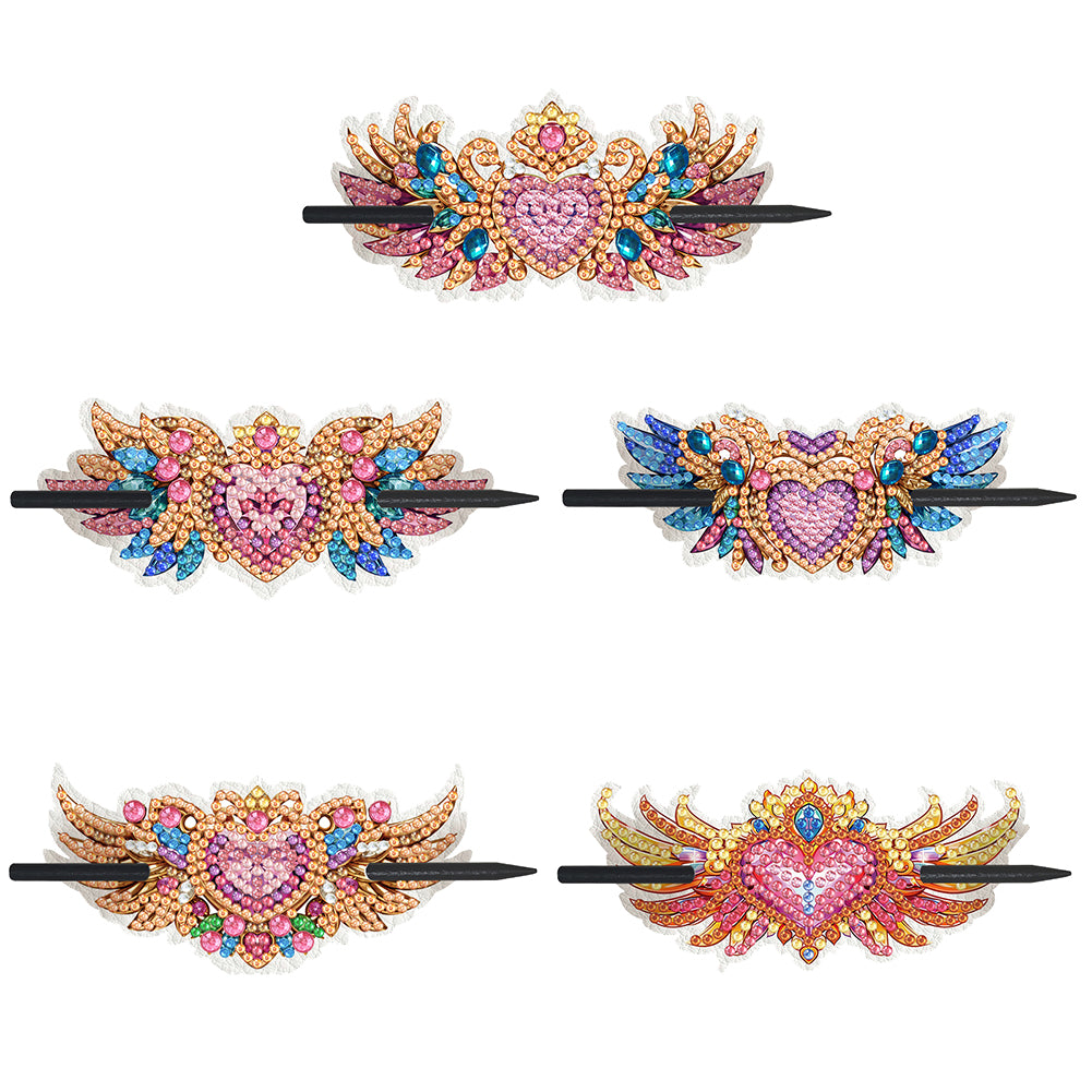 PU Diamond Painting Hairpin Bow Diamond Headware Handmade Hair Sticks for Ladies