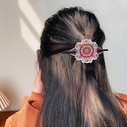PU Diamond Painting Hairpin Bow Diamond Headware Handmade Hair Sticks for Ladies