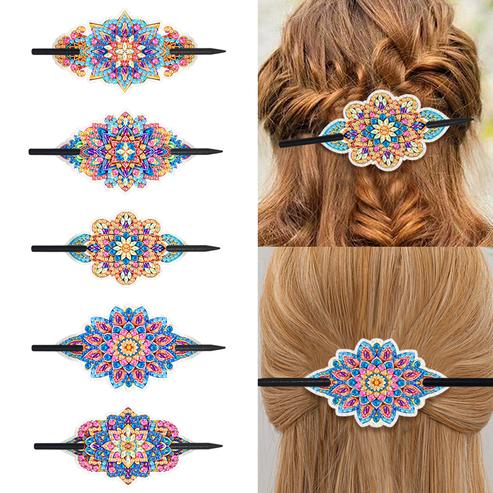 PU Diamond Painting Hairpin Bow Diamond Headware Handmade Hair Sticks for Ladies