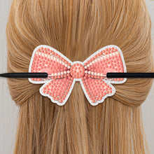 Load image into Gallery viewer, PU Diamond Painting Hairpin Bow Diamond Headware Handmade Hair Sticks for Ladies
