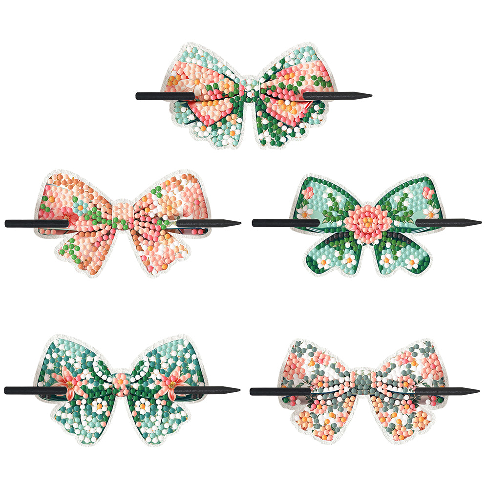 PU Diamond Painting Hairpin Bow Diamond Headware Handmade Hair Sticks for Ladies